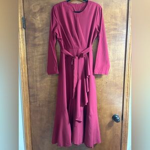 Elegant Red Long Sleeve Dress
